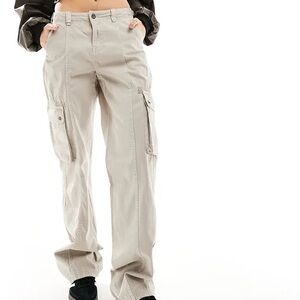 Bershka Women's Adjustable Straight-Fit Cargo Pants